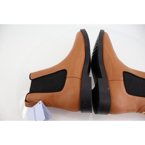 Aerosoles Tropea Chelsea Boot Women Size 8 Brown Faux Leather Pull on Bootie - Picture 10 of 13